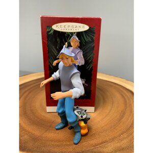 Disney Keepsake Ornament Captain John Smith & Meeko Pocahontas Handcrafted 1990s